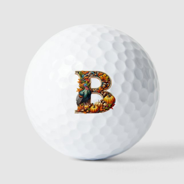 Buchstabe B im Erntedank-Stil Golfball (Vorderseite)