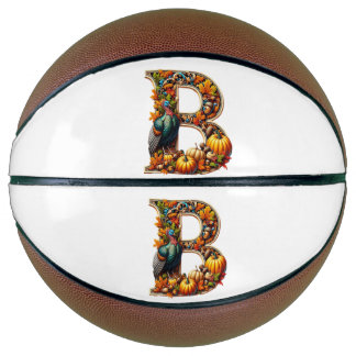 Buchstabe B im Thanksgiving-Stil Basketball