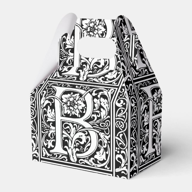 Buchstabe B Mittelalterliche Monogramm Jugendstil Geschenkschachtel (Vorderseite)