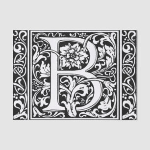 Buchstabe B Mittelalterliche Monogramm Jugendstil Seidenpapier