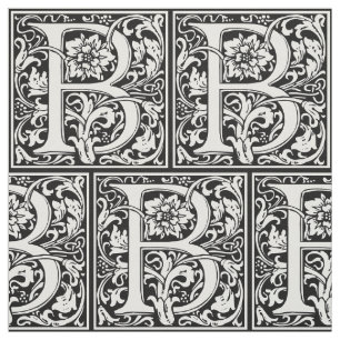 Buchstabe B Mittelalterliche Monogramm Jugendstil Stoff