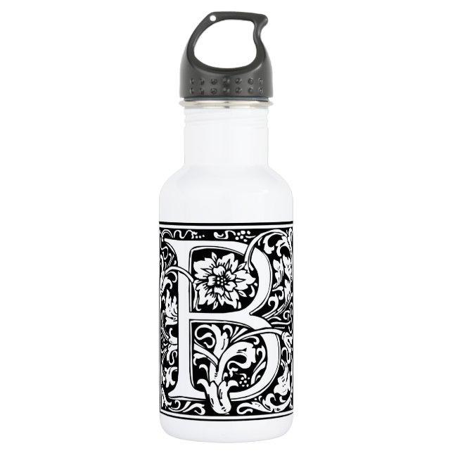 Buchstabe B Mittelalterliche Monogramm Jugendstil Trinkflasche (Vorderseite)