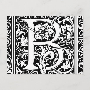 Buchstabe B Mittelalterliche Monogramm-Kunst Art N Postkarte