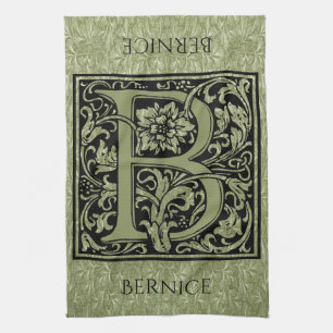 Buchstabe B Monogramm des ersten Schreibens Küchentuch