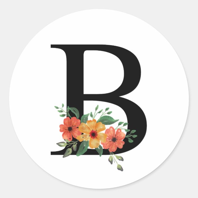 Buchstabe B Runder Aufkleber (Vorderseite)