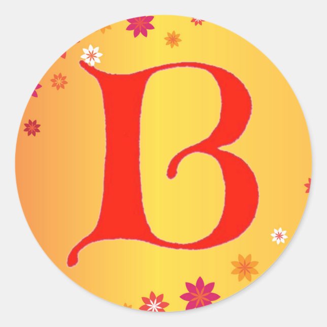 Buchstabe B Runder Aufkleber (Vorderseite)