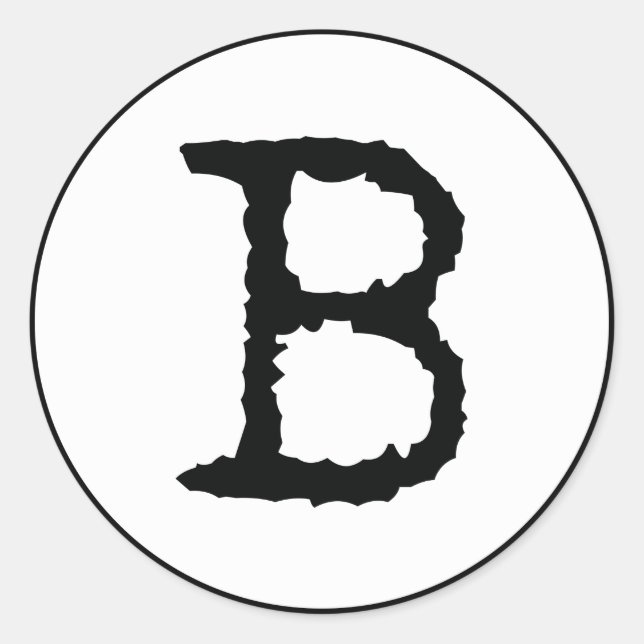 Buchstabe B Runder Aufkleber (Vorderseite)
