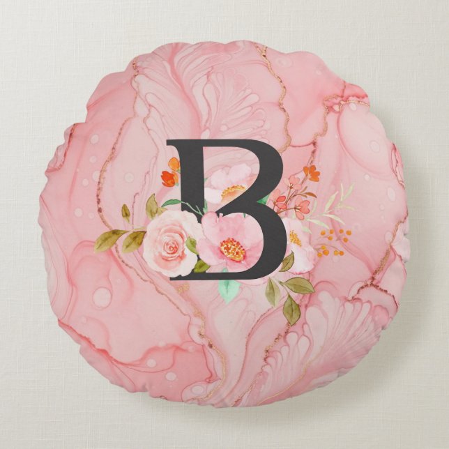 Buchstabe B Rundes Kissen (Vorderseite)