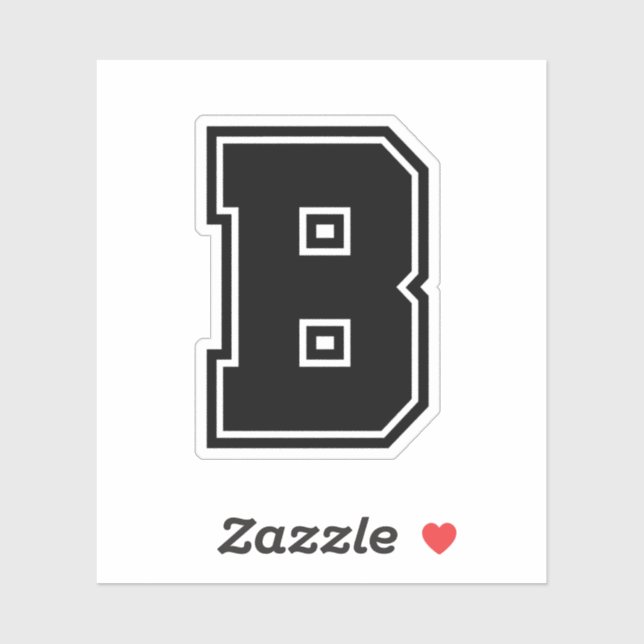 Buchstabe B Schriftart für sportliche Uni Aufkleber (Blatt)