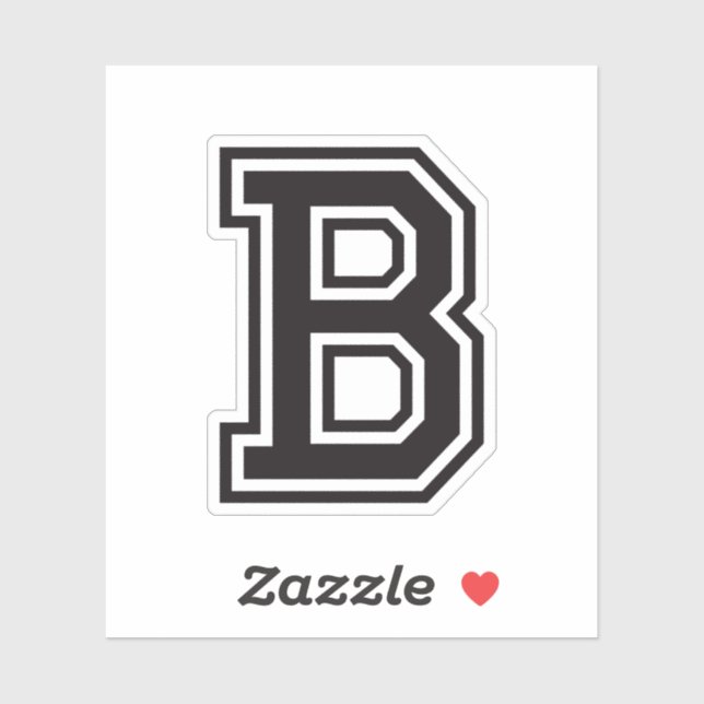 Buchstabe B Schriftart für sportliche Uni Aufkleber (Blatt)