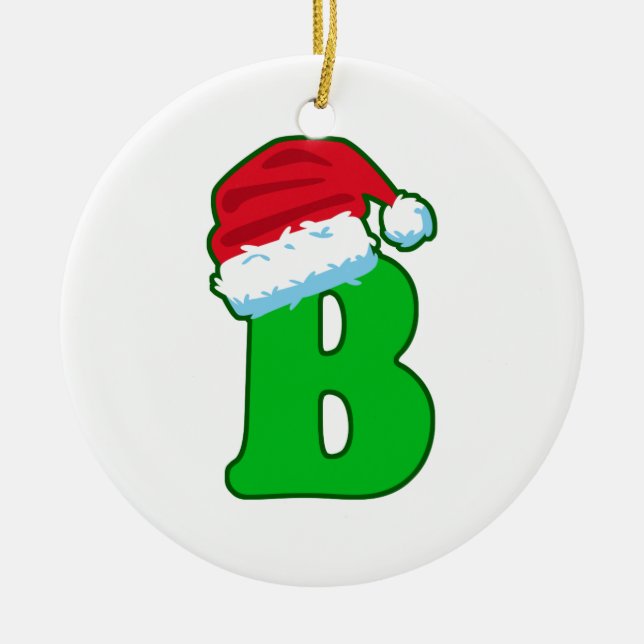 Buchstabe B Vater Weihnachten Weihnachtsmann Hat A Keramik Ornament (Vorne)
