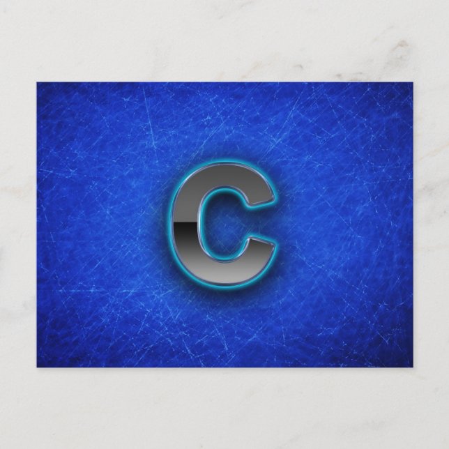 Buchstabe C - blaue Neonausgabe Postkarte (Vorderseite)