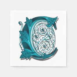 Buchstabe "C" Elegant bestickt Serviette