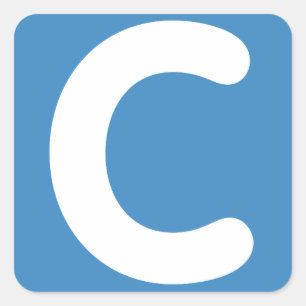 Buchstabe C emoji Twitter Quadratischer Aufkleber