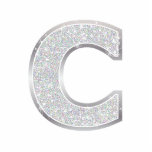 Buchstabe C Fotoskulptur Ornament<br><div class="desc">Imitat-Glitterverzierung des Buchstaben C silberne</div>