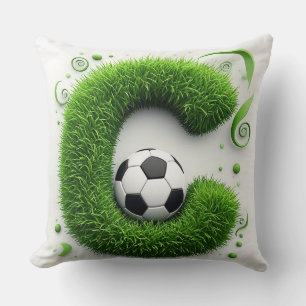 ⚽ Buchstabe C Fußball Gras Topiari Sportdekoration Kissen