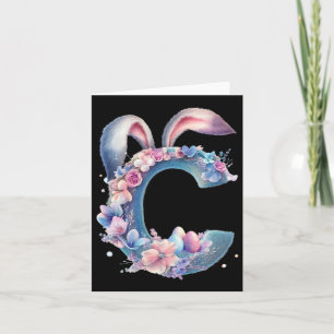 Buchstabe C mit Hasenohren, verziert mit weichem P Karte