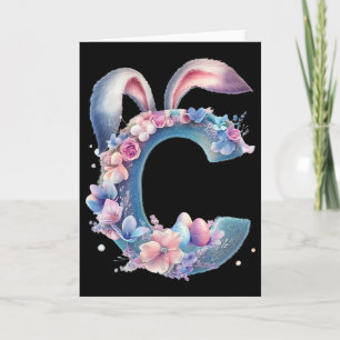 Buchstabe C mit Hasenohren, verziert mit weichen P Karte