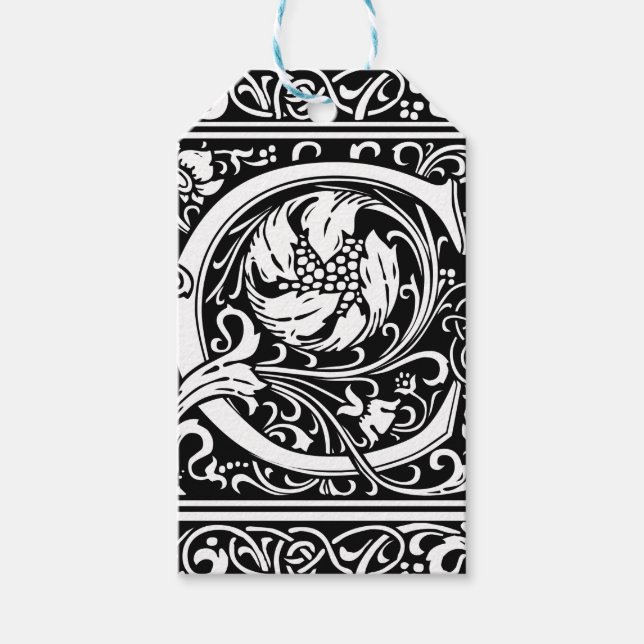 Buchstabe C Mittelalterliche Monogramm Art Nouveau Geschenkanhänger (Vorderseite)