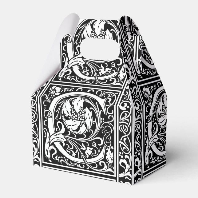 Buchstabe C Mittelalterliche Monogramm Art Nouveau Geschenkschachtel (Vorderseite)