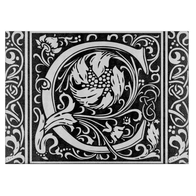 Buchstabe C Mittelalterliche Monogramm Art Nouveau Schneidebrett (Vorderseite)