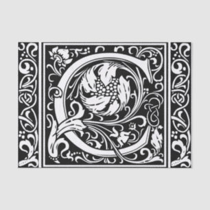 Buchstabe C Mittelalterliche Monogramm Art Nouveau Seidenpapier