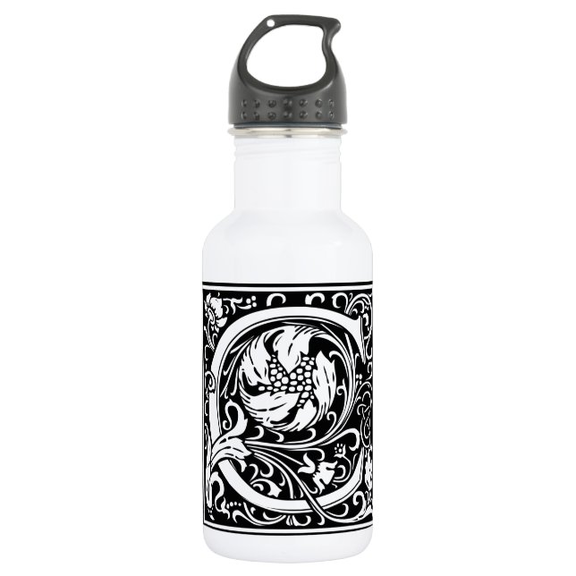 Buchstabe C Mittelalterliche Monogramm Art Nouveau Trinkflasche (Vorderseite)