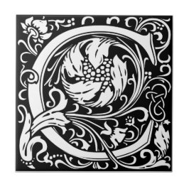 Buchstabe C Mittelalterliche Monogramm-Kunst Art N Fliese
