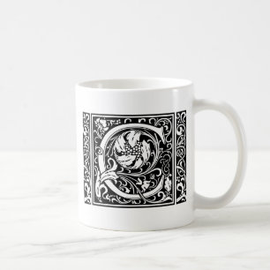 Buchstabe C Mittelalterliche Monogramm-Kunst Art N Kaffeetasse