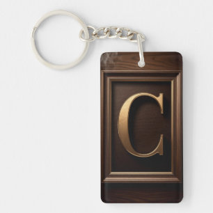 🟡 Buchstabe C Monogramm-Geschenk für ihn 🔑 Schlüsselanhänger