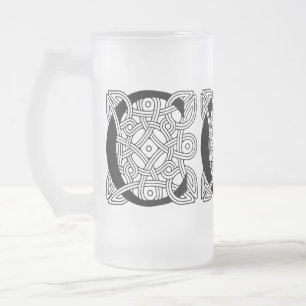 Buchstabe C Monogramm Vintage-Keltischer Knoten Dr Mattglas Bierglas