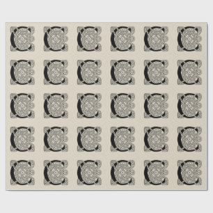 Buchstabe C Vintage Knotentonografie Geschenkpapier