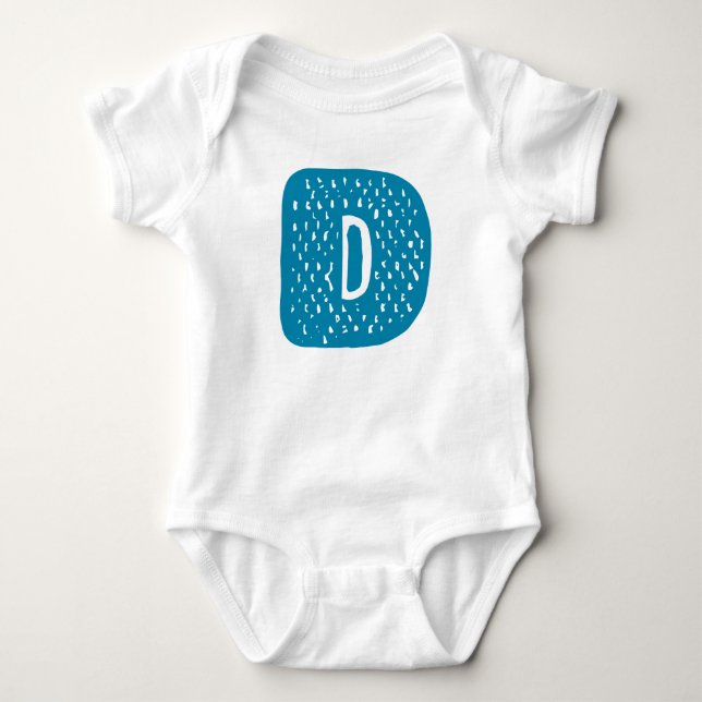 Buchstabe D Baby Strampler (Vorderseite)