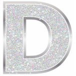 Buchstabe D Fotoskulptur Ornament<br><div class="desc">Imitat-Glitterverzierung des Buchstaben D silberne</div>
