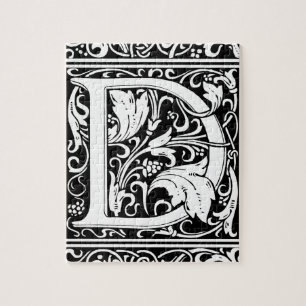 Buchstabe D Mittelalterliche Monogramm-Kunst Art N