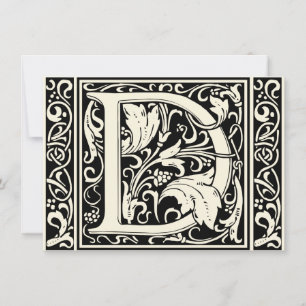 Buchstabe D Mittelalterliche Monogramm-Kunst Art N Einladung