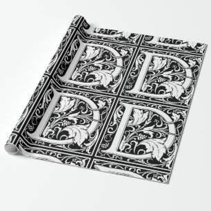 Buchstabe D Mittelalterliche Monogramm-Kunst Art N Geschenkpapier