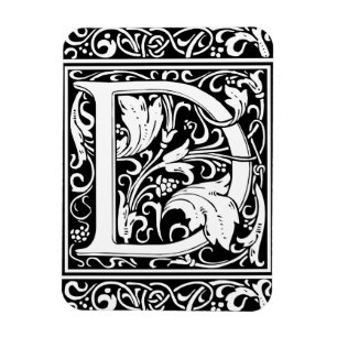 Buchstabe D Mittelalterliche Monogramm-Kunst Art N Magnet