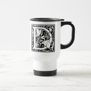 Buchstabe D Mittelalterliche Monogramm-Kunst Art N Reisebecher