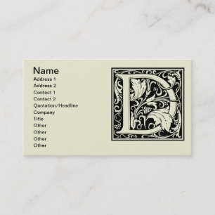 Buchstabe D Mittelalterliche Monogramm-Kunst Art N Visitenkarte
