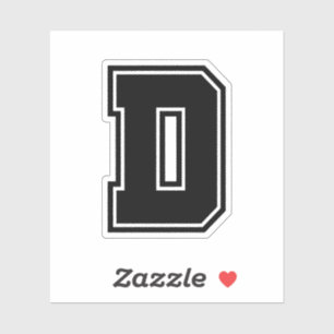 Buchstabe D Schriftart der sportlichen Uni Aufkleber