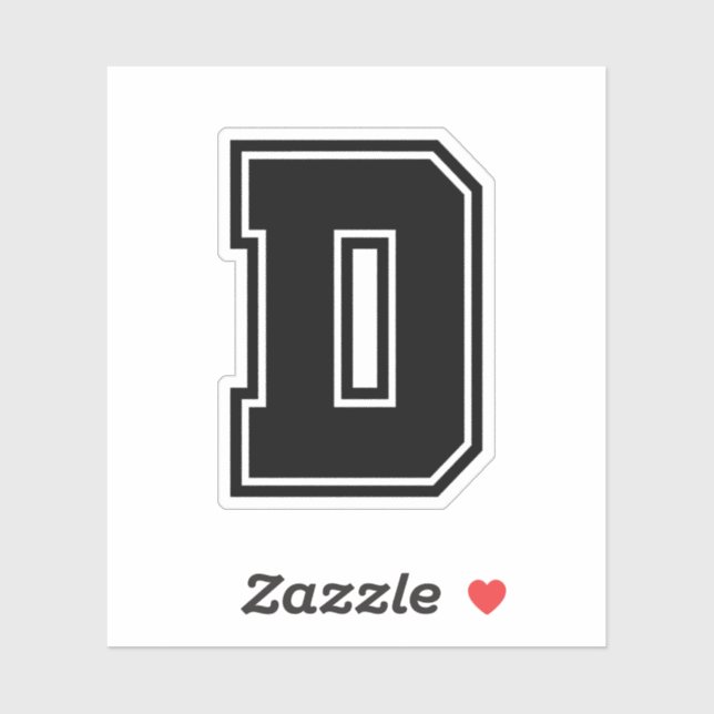 Buchstabe D Schriftart der sportlichen Uni Aufkleber (Blatt)