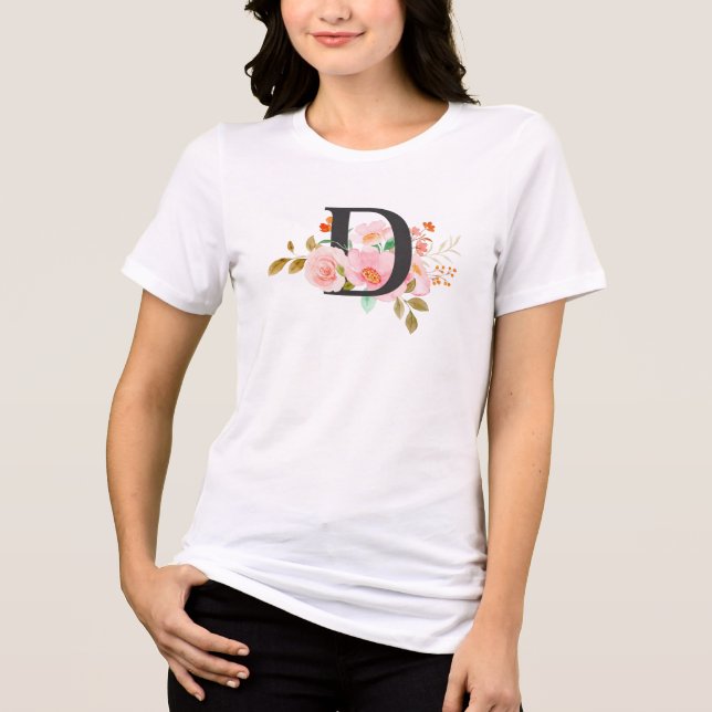 Buchstabe D Tri-Blend Shirt (Vorderseite)