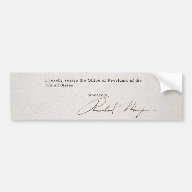 Buchstabe der Resignation von Richard M. Nixon Autoaufkleber (Vorne)