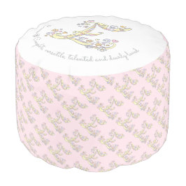 Buchstabe E Emma bedeutet rosa weißen Poul Hocker