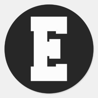 Buchstabe E Hauptstadt Alphabet Runder Aufkleber