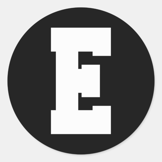 Buchstabe E Hauptstadt Alphabet Runder Aufkleber (Vorderseite)