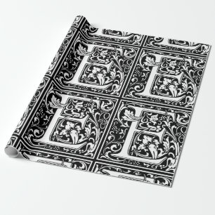 Buchstabe E Mittelalterliche Monogramm-Kunst Art N Geschenkpapier