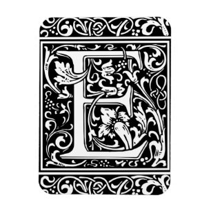 Buchstabe E Mittelalterliche Monogramm-Kunst Art N Magnet