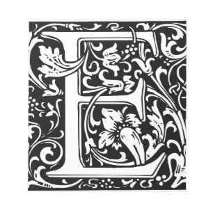 Buchstabe E Mittelalterliche Monogramm-Kunst Art N Notizblock
